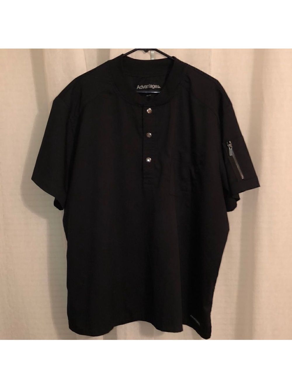 Uniform Advantage 2X Black Three Snap Front Short Sleeve Uniform Top